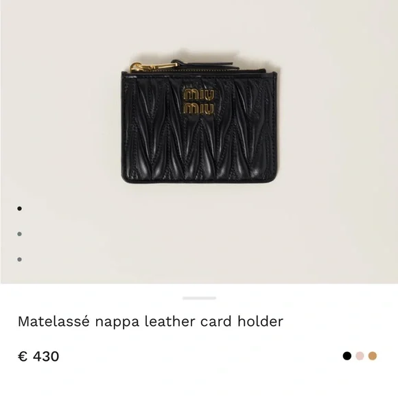 NEW Miu Miu Matelassé nappa leather card holder with Gift Box - Picture 11 of 11